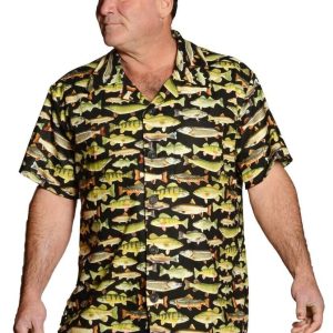 Let’s Go Fishing Fun Angler Themed Casual Hawaiian Shirt for the Sea