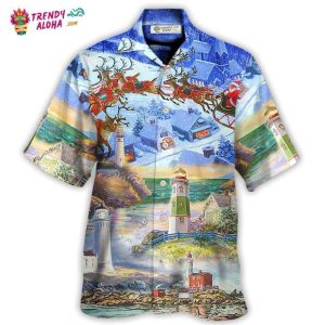 Lighthouse Christmas Santa Be A Lighthouse Hawaiian Shirt – Trendy KLA