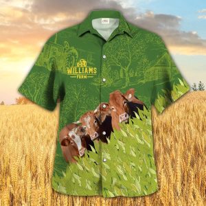 Limousin Farm Corn Pattern Trendy Hawaiian Shirt, Cow Trendy Hawaiian Shirt, Summer Trendy Hawaiian Shirt For Men And Women