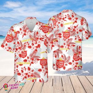 Lone Star Hawaiian Flowers Pattern Shirt, Hawaii Beer Loves Shirt, Summer Hawaii Shirt Beer, Flowers Shirt