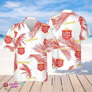 Lone Star Hawaiian Palm Leaves Pattern Shirt, Beer Summer Party Hawaiian Shirt, Schlitz Beer Shirt