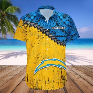 Los Angeles Chargers Hawaii Shirt Grunge Polynesian Tattoo – NFL