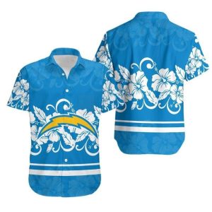 Los Angeles Chargers Hibiscus Flowers Hawaii Shirt And Shorts Summer Collection Trendy KLA