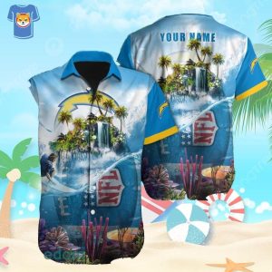 Los Angeles Chargers NFL Football Custom Name Hawaiian Shirt Ideal Gift For Loyal Fans