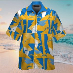 Los Angeles Chargers Short Sleeve Button Up Tropical Hawaiian Shirt VER022