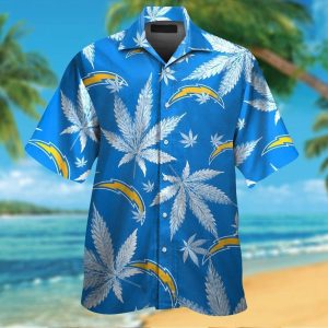 Los Angeles Chargers Short Sleeve Button Up Tropical Hawaiian Shirt VER04