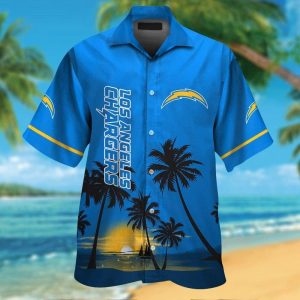Los Angeles Chargers Short Sleeve Button Up Tropical Hawaiian Shirt VER09