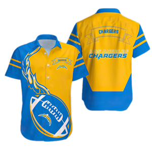 Los Angeles Chargers Unisex Hawaiian Shirt Flame Ball