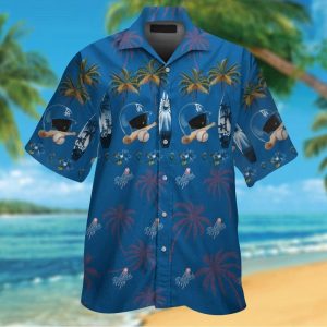 Los Angeles Dodgers Short Sleeve Button Up Tropical Hawaiian Shirt VER010