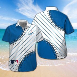 Los Angeles Dodgers Short Sleeve Button Up Tropical Hawaiian Shirt VER011