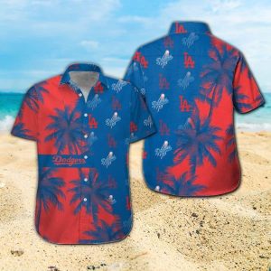 Los Angeles Dodgers Short Sleeve Button Up Tropical Hawaiian Shirt VER03