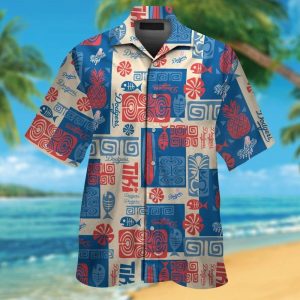 Los Angeles Dodgers Short Sleeve Button Up Tropical Hawaiian Shirt VER04
