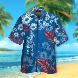 Los Angeles Dodgers Short Sleeve Button Up Tropical Hawaiian Shirt VER06