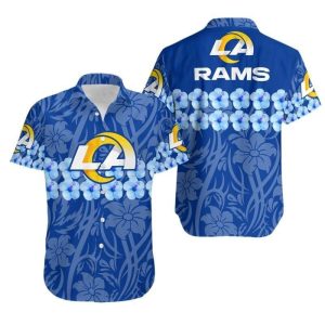 Los Angeles Rams Flower And Logo Hawaii Shirt And Shorts Summer Collec