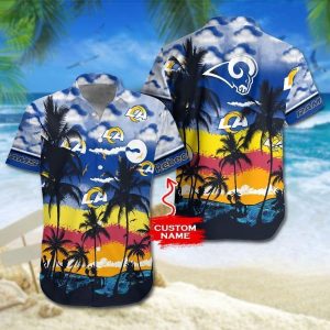 Los Angeles Rams NFL Gift For Fan Personalized Hawaiian Shirt Graphic Print