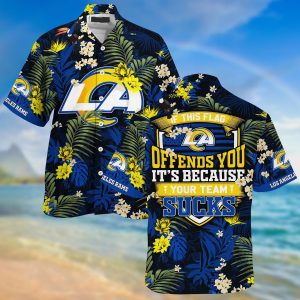 Los Angeles Rams NFL Summer Hawaiian Shirt And Shorts With Tropical Patterns ? Sneakerswix