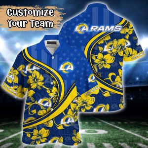 Los Angeles Rams NFL Us Flag Hawaiian Shirt Custom Summer KLA Shirt