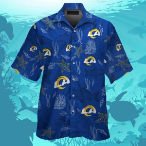 Los Angeles Rams Short Sleeve Button Up Tropical Hawaiian Shirt VER05