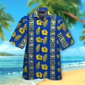 Los Angeles Rams Short Sleeve Button Up Tropical Hawaiian Shirt VER07