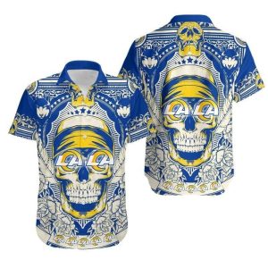 Los Angeles Rams Skull NFL Gift For Fan Hawaii Shirt And Shorts Summer Collection Trendy KLA
