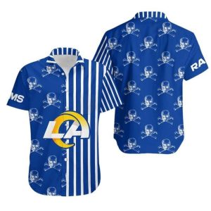 Los Angeles Rams Stripes And Skull Hawaii Shirt And Shorts Summer Coll