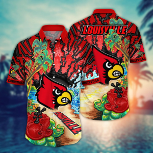 Louisville Cardinals NCAA Hawaiian Shirt Umbrellas (For Sun)Time KLA Shirt