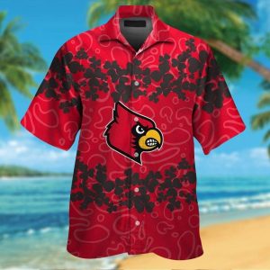 Louisville Cardinals Short Sleeve Button Up Tropical Hawaiian Shirt VER025