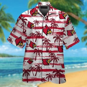 Louisville Cardinals Short Sleeve Button Up Tropical Hawaiian Shirt VER032