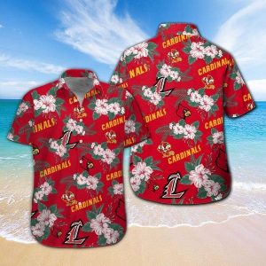 Louisville Cardinals Short Sleeve Button Up Tropical Hawaiian Shirt VER07