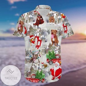 Love Dog Santa Claus Merry Christmas Red Hawaiian Shirts