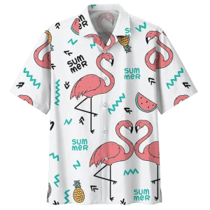 Love Flamingo Ornamental Trendy Hawaiian Shirt