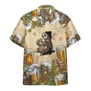 Lovelypod – 3D Sloth And Beer Custom Hawaii Shirt, Trendy Hawaiian Shirts For Men Short Sleeve KLA Beach Shirt