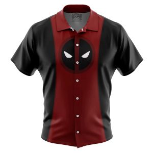Marvel Comics Deadpool Button Up Comfortable Vacation Wear Deadpool Hawaiian Shirt