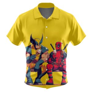 Marvels Deadpool And Wolverine Trendy Casual Comfortable Vacation Wear Deadpool Hawaiian Shirt