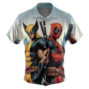 Marvels Deadpool And Wolverine Trendy Casual Vacation Wear Deadpool Hawaiian Shirt
