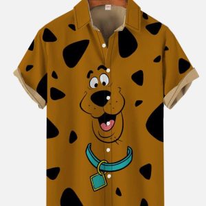 Mascot Funny Cartoon Great Dane Portrait Printing Short Sleeve KLA Hawaiian Shirt