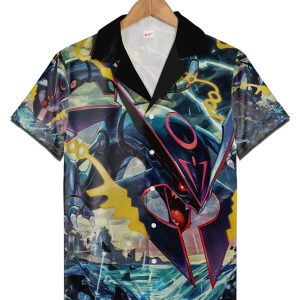 Mega Rayquaza KLA Shirt, Rayquaza Anime Character Pokemon Hawaiian Shirt
