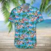 Mens Hawaiian Shirt Flamingos Casual Short Sleeve Button Down Shirts KLA Shirt