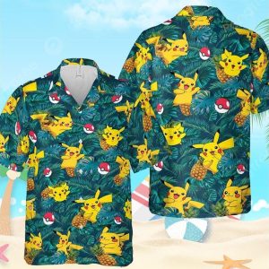 Men’s Hawaiian Shirt with Pokemon Anime Inspiration