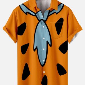 Men’s Nostalgic Movie Fun Print Short-Sleeved KLA Hawaiian Shirt