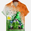 Men’s St. Patrick’s Day Printed Shirt, Gnome Trendy Hawaiian Shirt