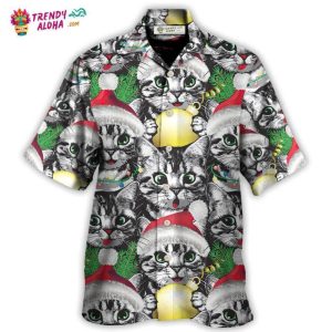 Meowy Christmas Xmas Cat Lover Hawaiian Shirt – Trendy KLA