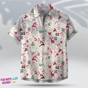 Merry Christmas Pattern Unisex Hawaiian Festive Winter Tee