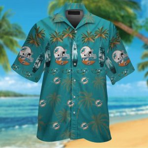 Miami Dolphins Short Sleeve Button Up Tropical Hawaiian Shirt VER02