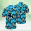 Miami Marlins Baseball Hawaiian Shirt with Floral Accent