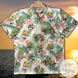 Miami Skull Having Fun In Summer Tropical Hawaiian Shirts