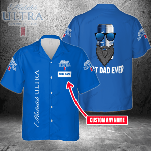 Michelob Ultra Custom Name Best Dad Ever Hawaiian Shirt