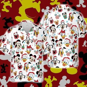Mickey Friends Disney Christmas Hawaiian Shirts Candy Merry Xmas