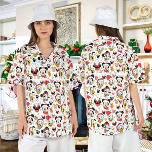 Mickey Friends Santa Hat Hawaiian Disney Christmas KLA Premium Theme Shirt