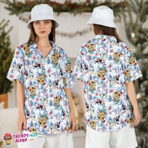 Mickey Friends Winter Snowman Very Merry Xmas Hawaiian Shirt